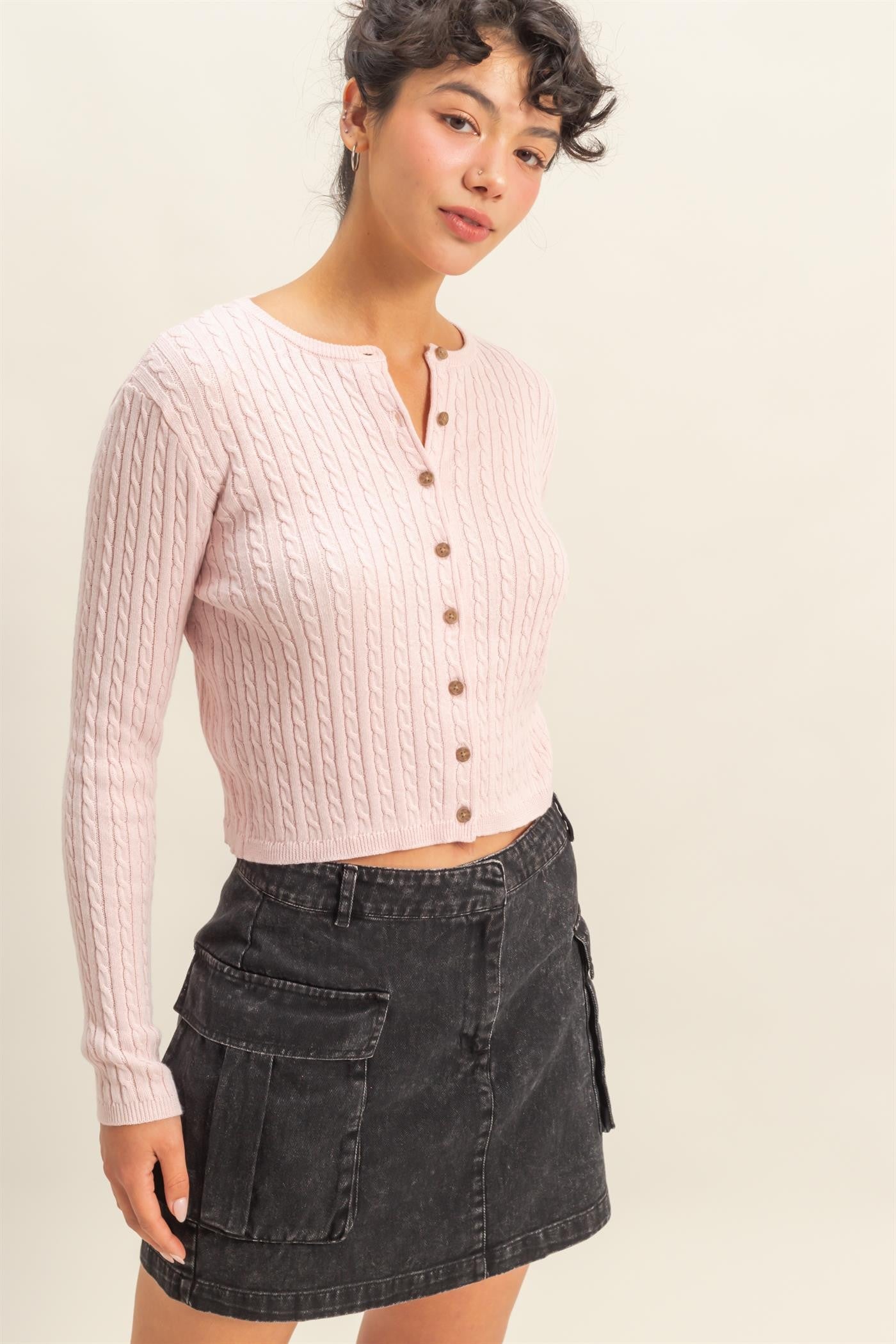 Mini Cable Knit Cardi