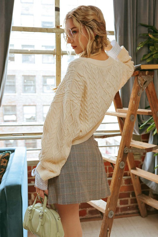 Belted Plaid Mini Skirt