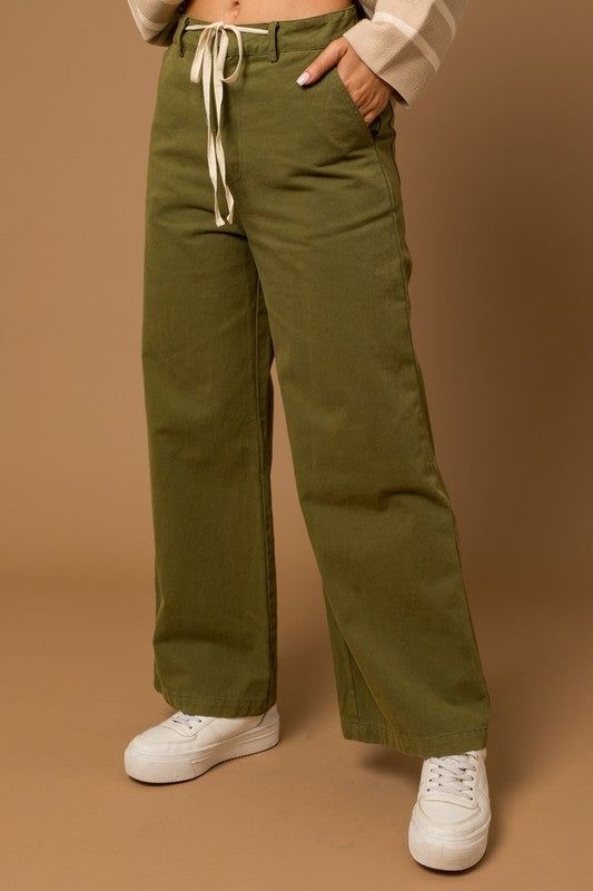 Olive Drawstring Pants