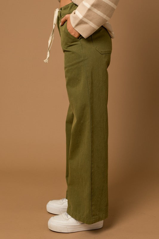 Olive Drawstring Pants