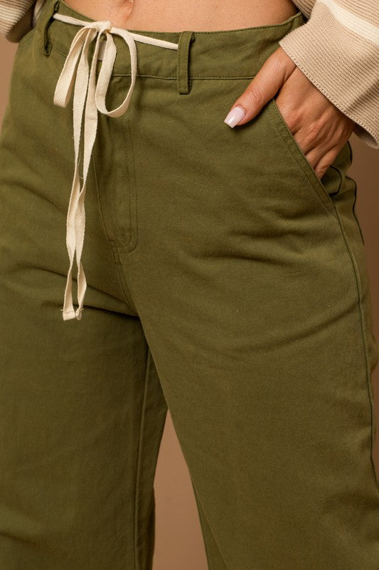 Olive Drawstring Pants
