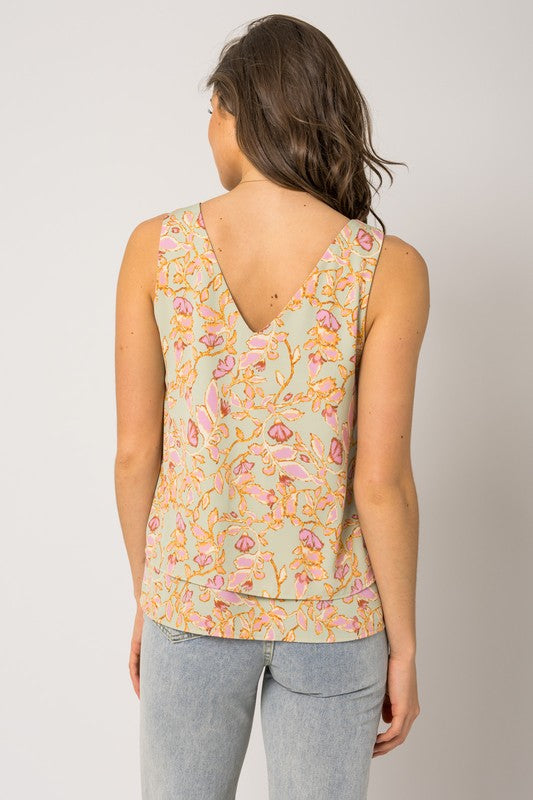Sage Pink Tiered Tank