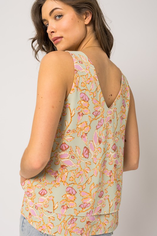 Sage Pink Tiered Tank