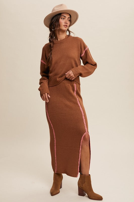 Mocha Pink Maxi Skirt