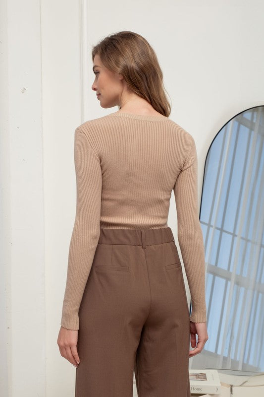 Square Neck Cable Sweater