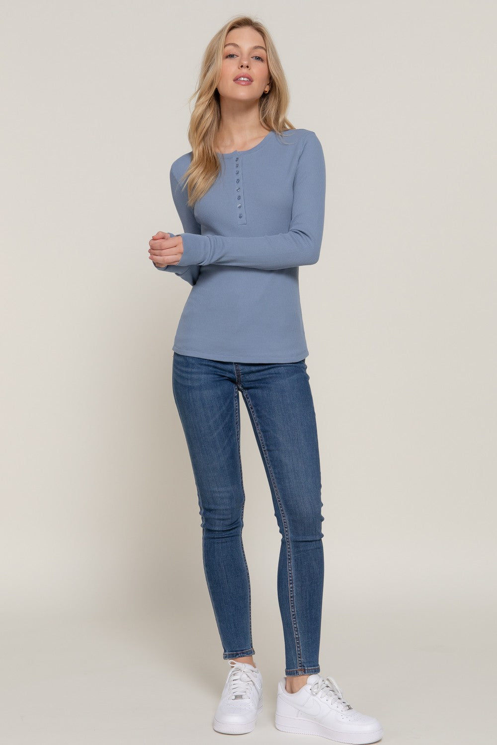 Thermal Button Henley