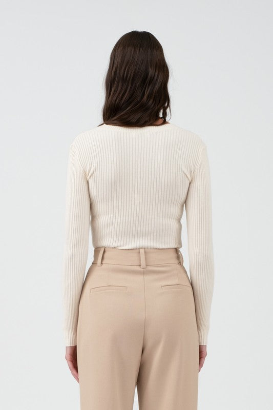Square Neck Cable Sweater