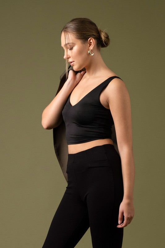 Reversible V Neck Crop