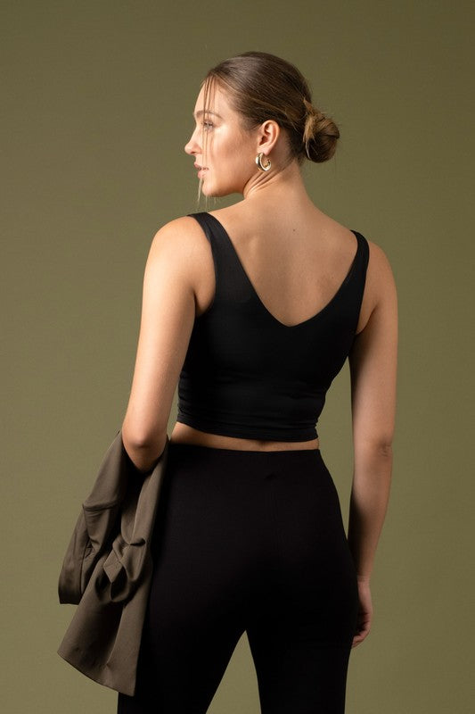 Reversible V Neck Crop