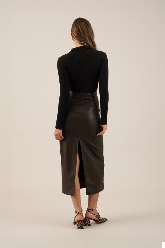 Espresso Faux Leather Skirt