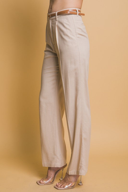Khaki Belted Pants