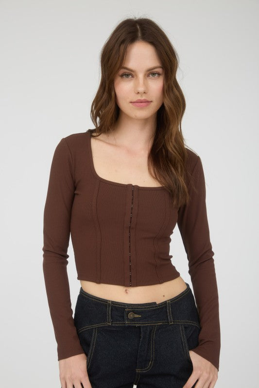 Square Hook n Eye Long Sleeve