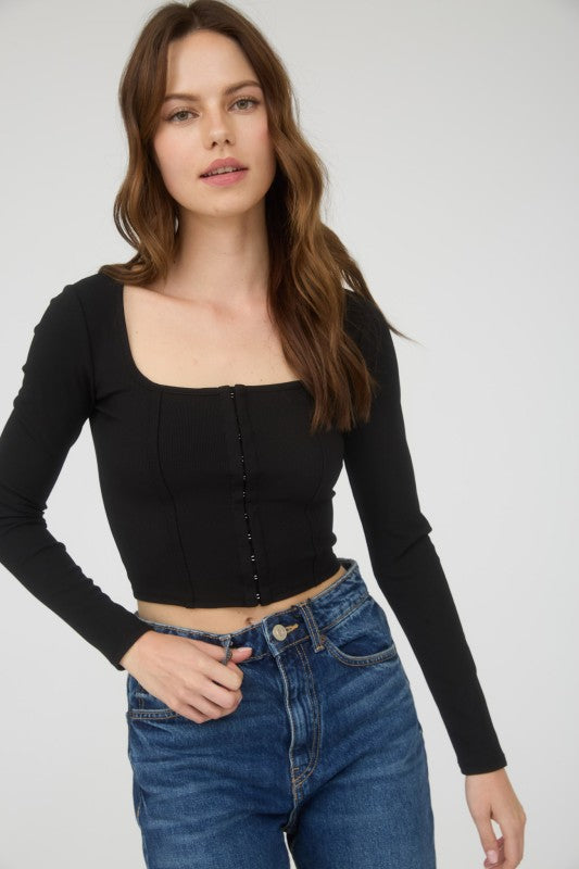 Square Hook n Eye Long Sleeve