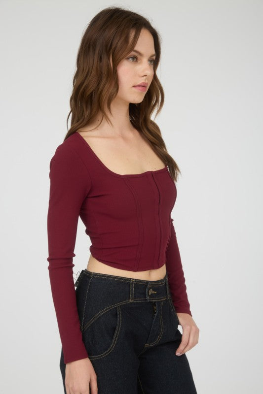 Square Hook n Eye Long Sleeve