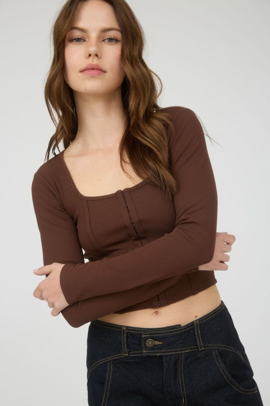 Square Hook n Eye Long Sleeve