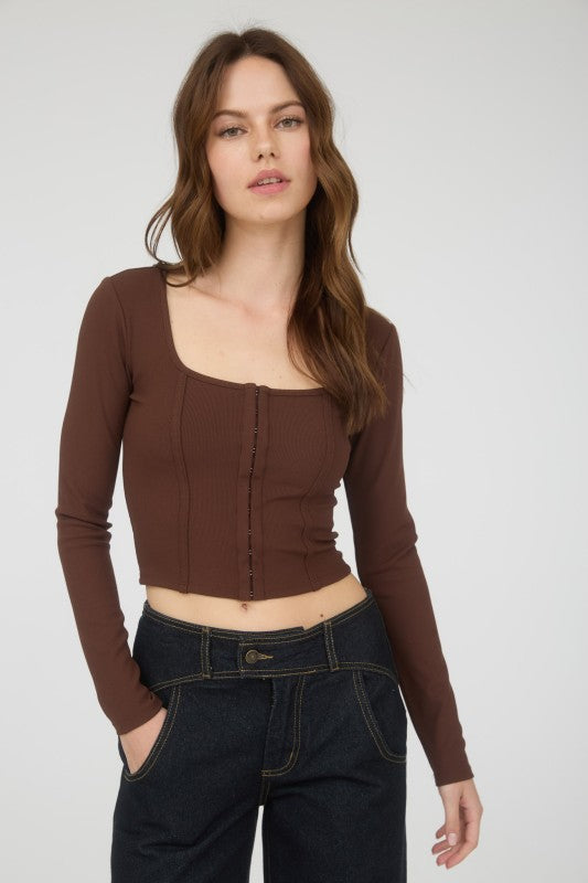 Square Hook n Eye Long Sleeve