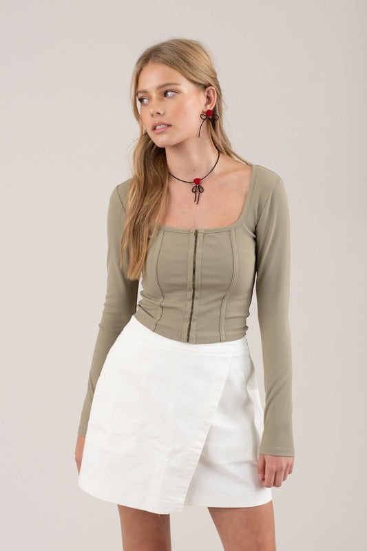 Square Hook n Eye Long Sleeve