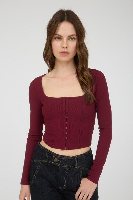 Square Hook n Eye Long Sleeve