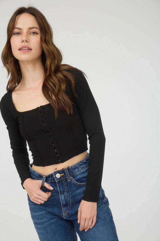 Square Hook n Eye Long Sleeve