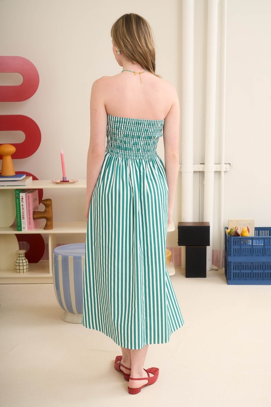 Green Stripe Strapless
