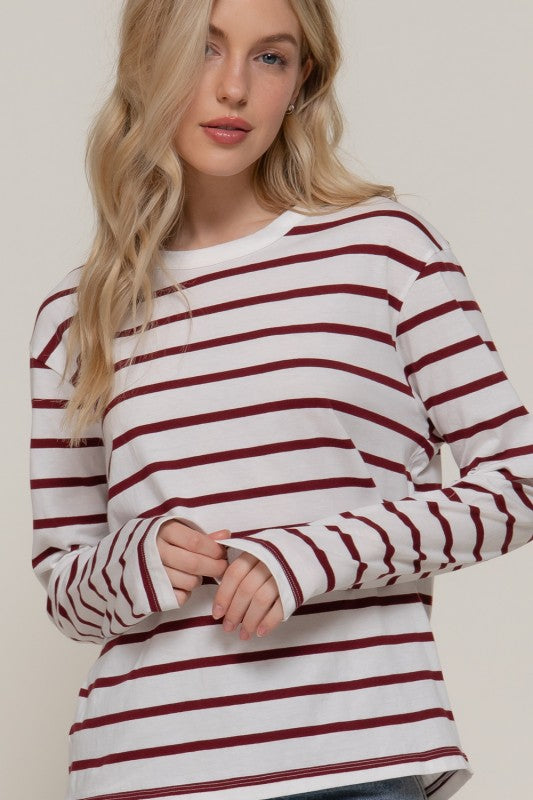 Relaxed Stripe Long Sleeve