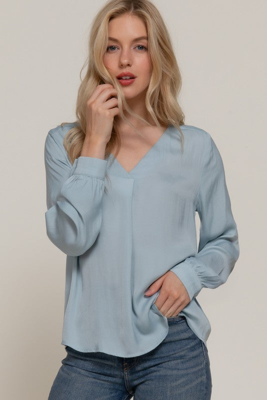 Satin Pleated Blouse