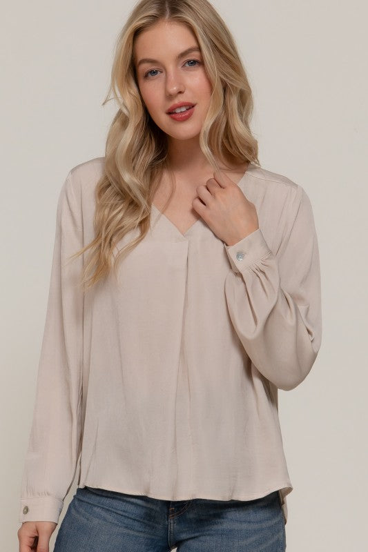 Satin Pleated Blouse