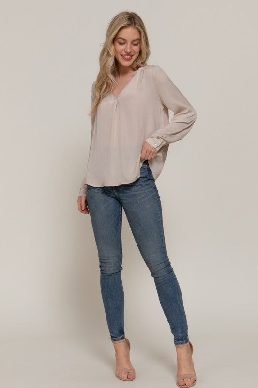 Satin Pleated Blouse