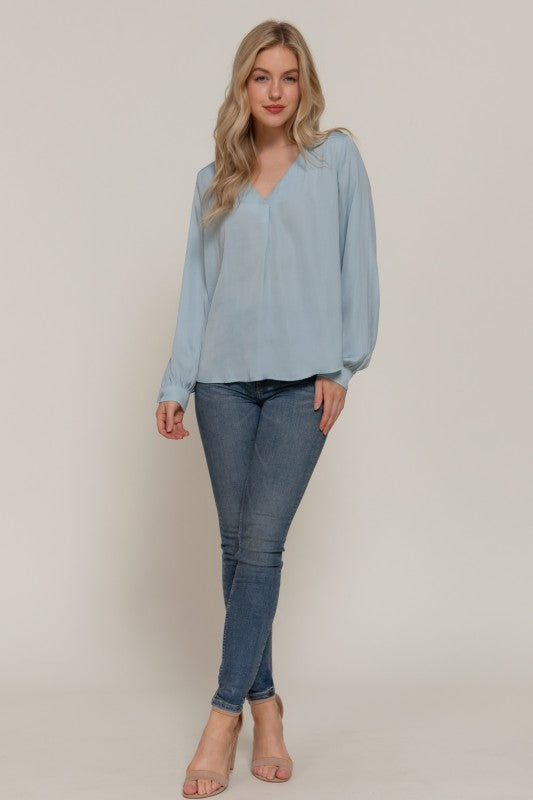 Satin Pleated Blouse