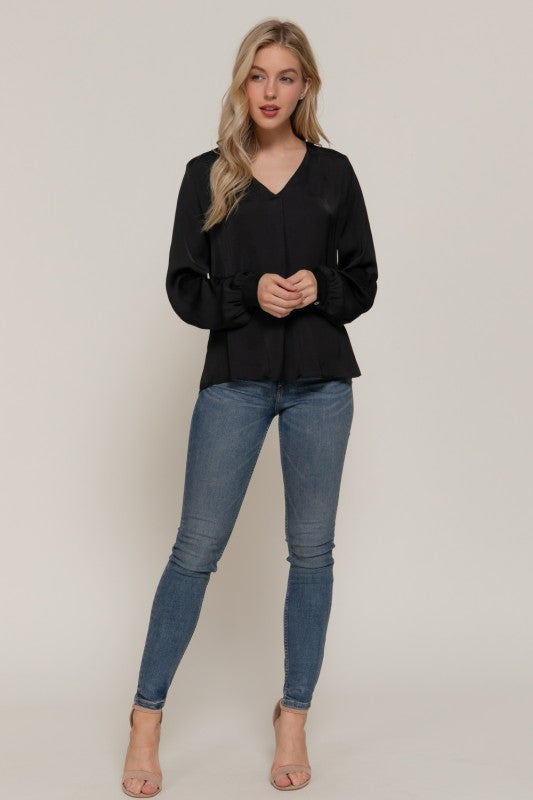 Satin Pleated Blouse