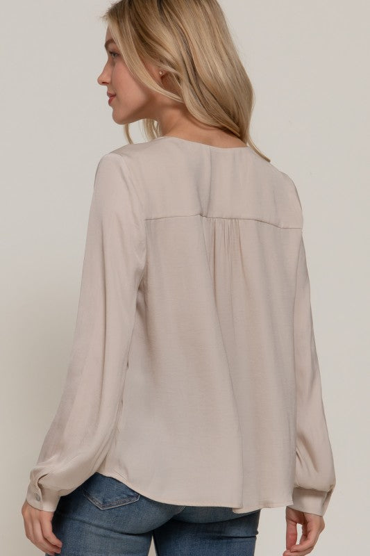 Satin Pleated Blouse