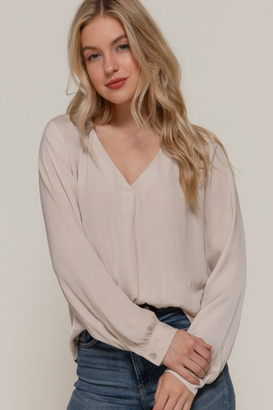 Satin Pleated Blouse