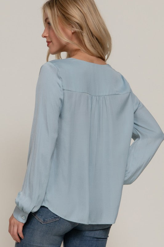 Satin Pleated Blouse