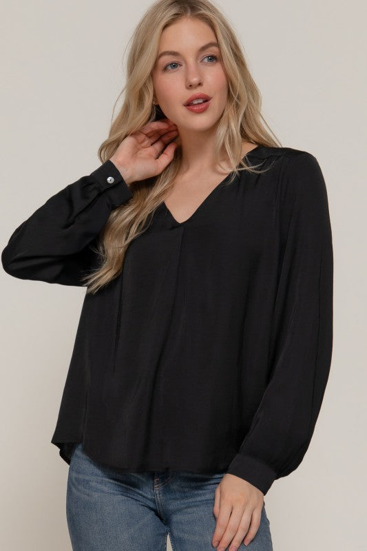 Satin Pleated Blouse