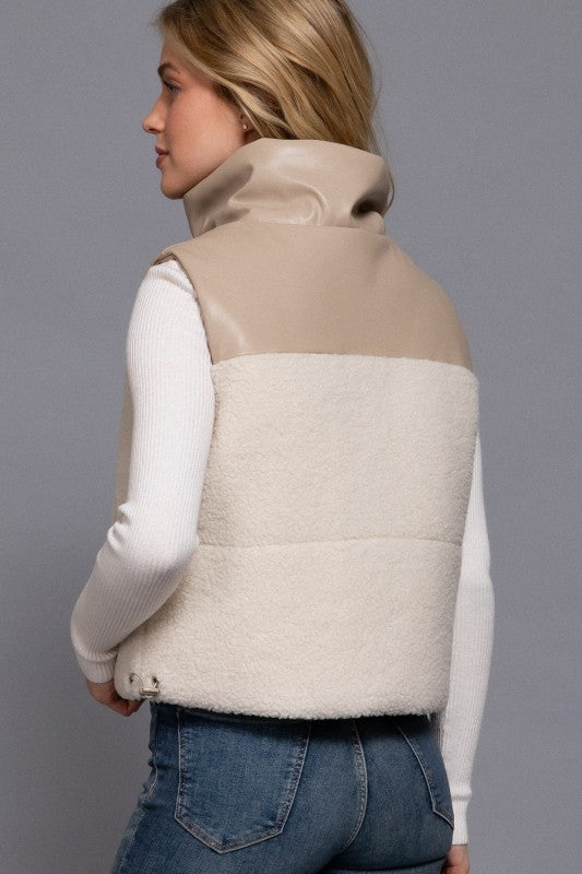 Sherpa Pleather Vest