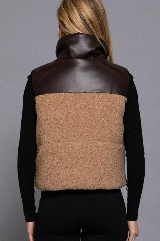 Sherpa Pleather Vest