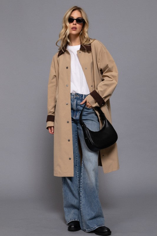 Khaki Contrast Trench