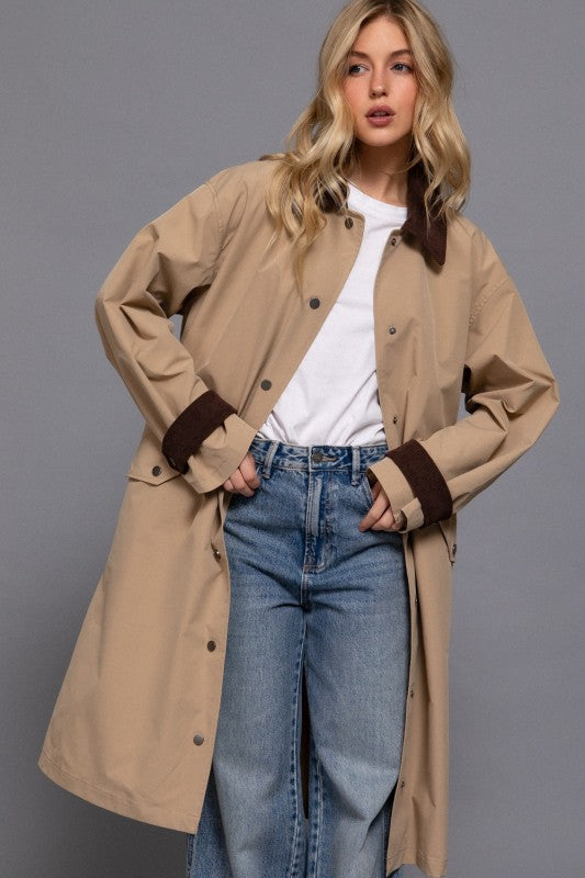 Khaki Contrast Trench