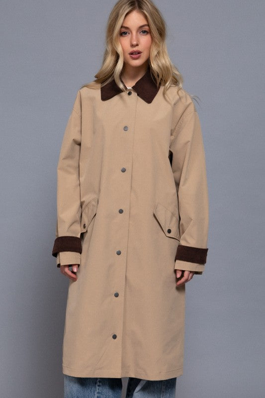 Khaki Contrast Trench