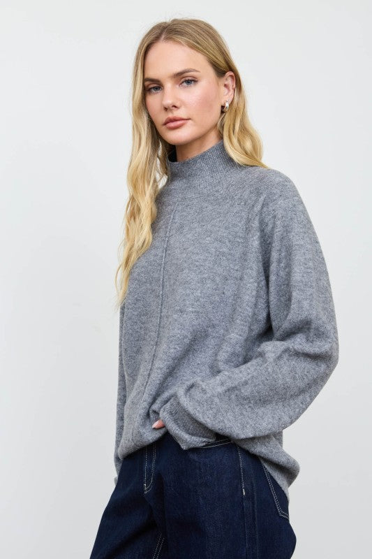 Mock Neck Relaxed Sweater