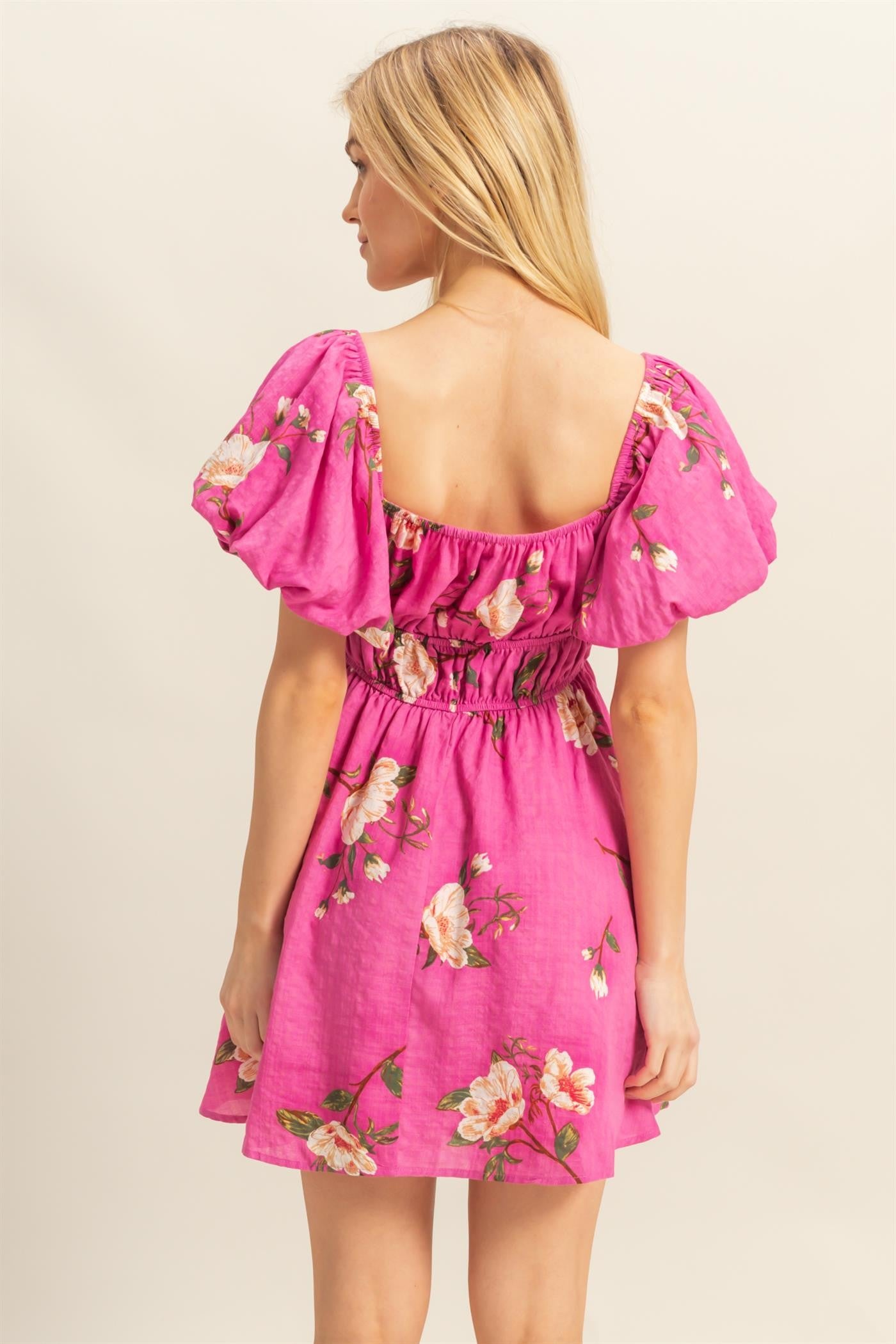 Bubble Pink Floral Dress