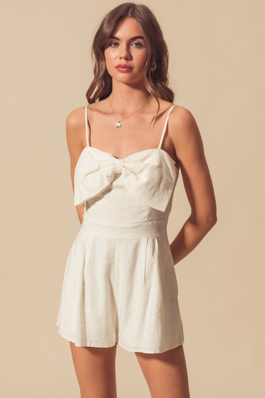White Bow Romper