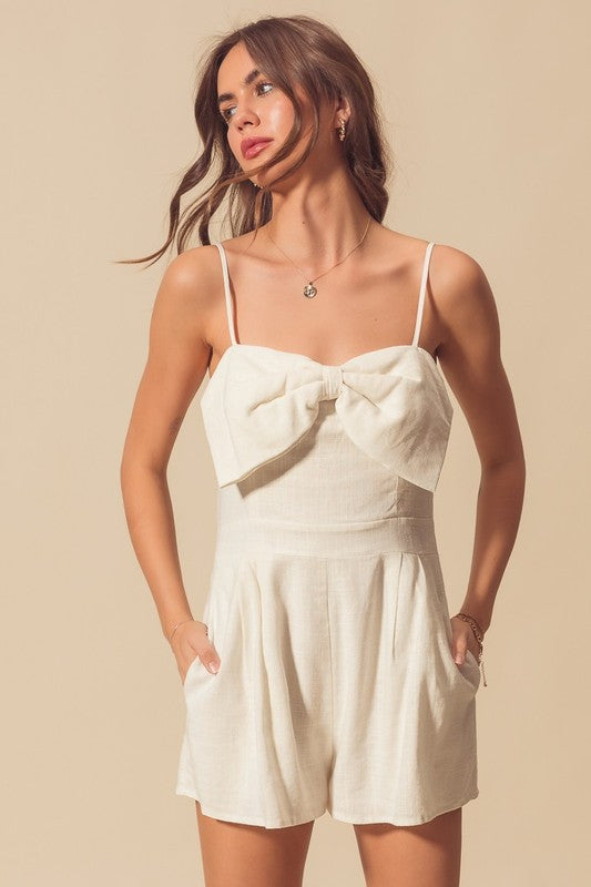 White Bow Romper
