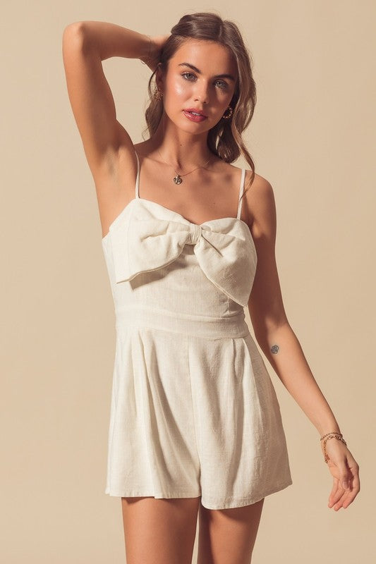 White Bow Romper