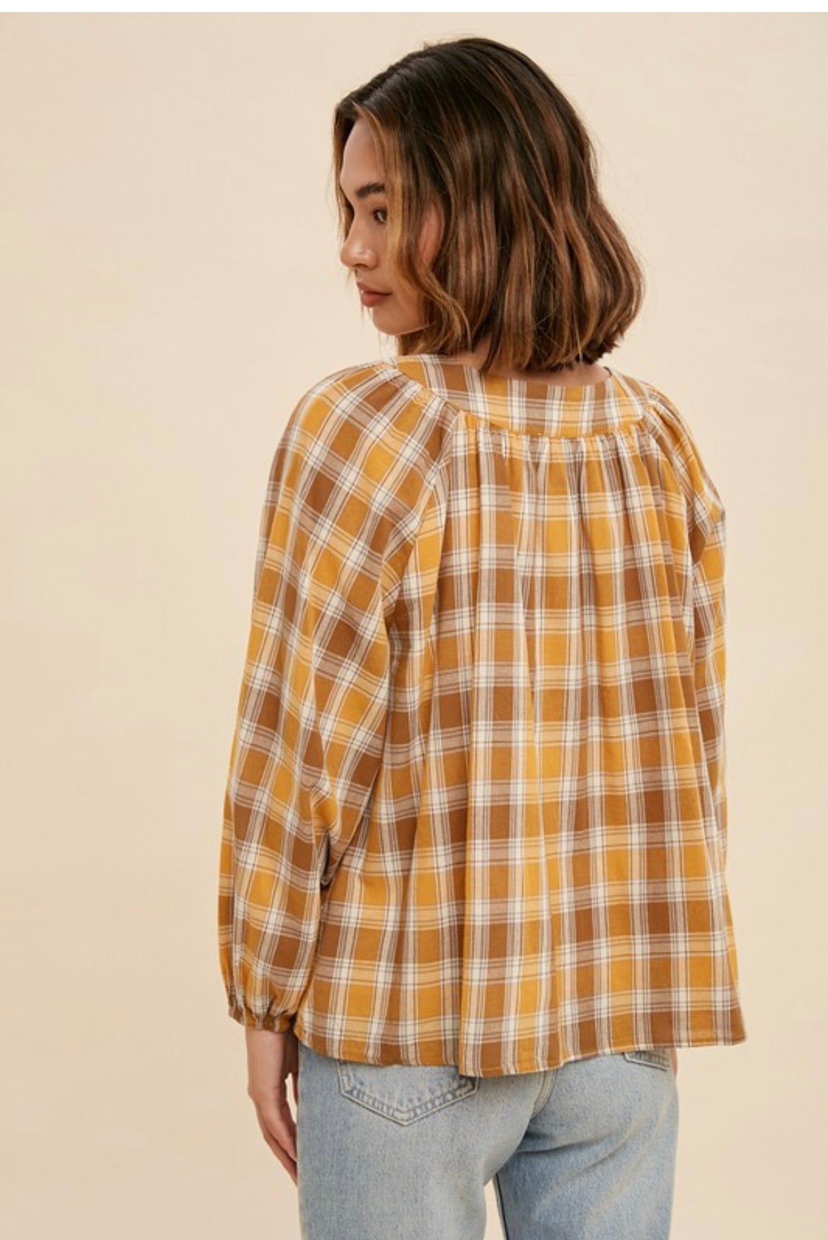 Golden Plaid Blouse