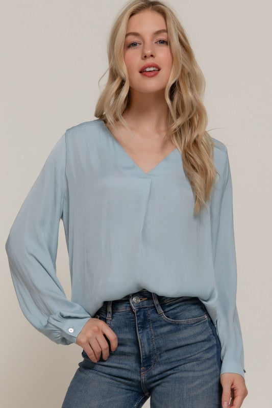 Satin Pleated Blouse