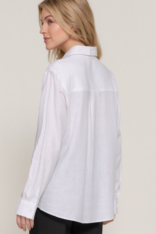 Linen Blend Button Up