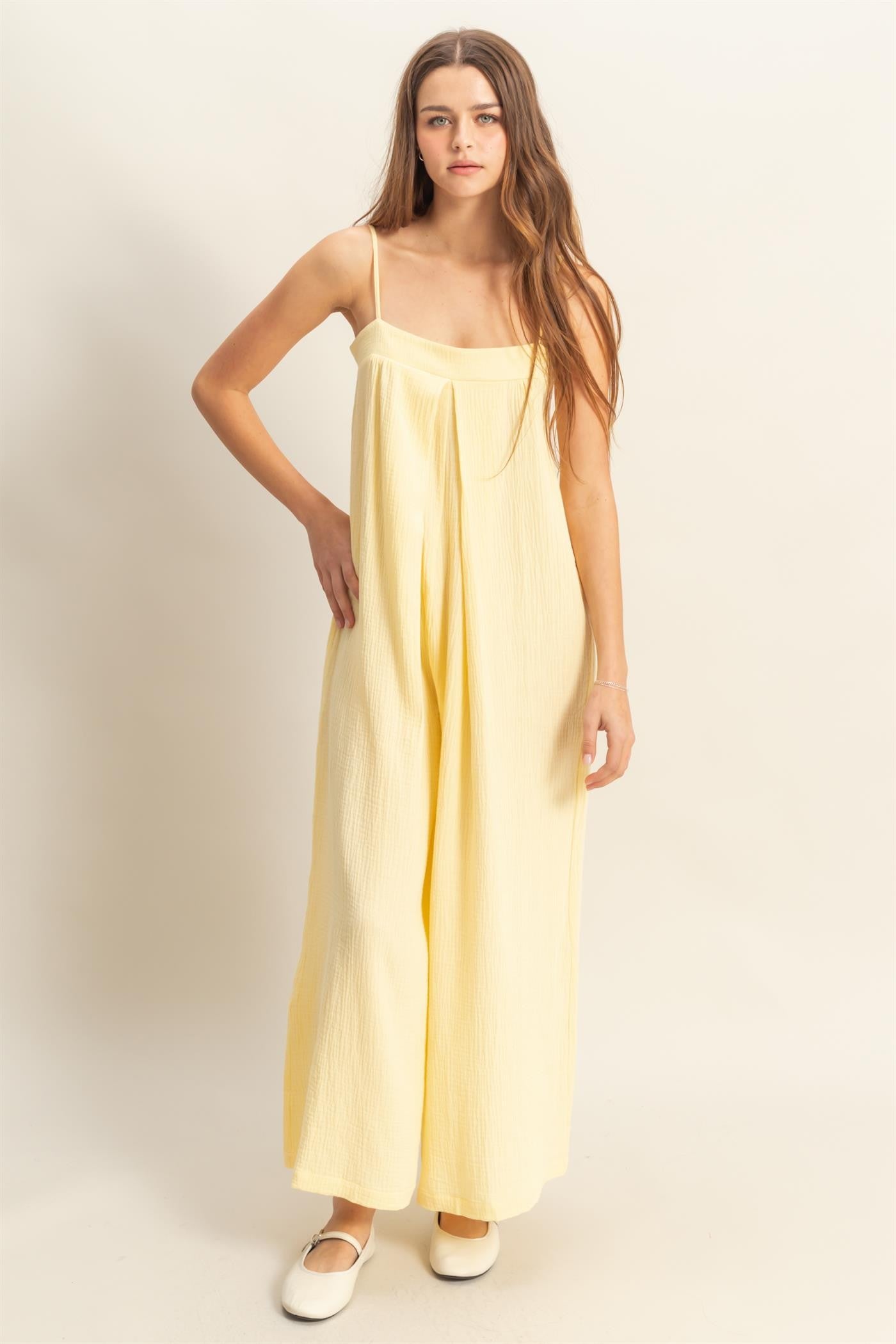 Lemon Wide Leg Jumpsuit