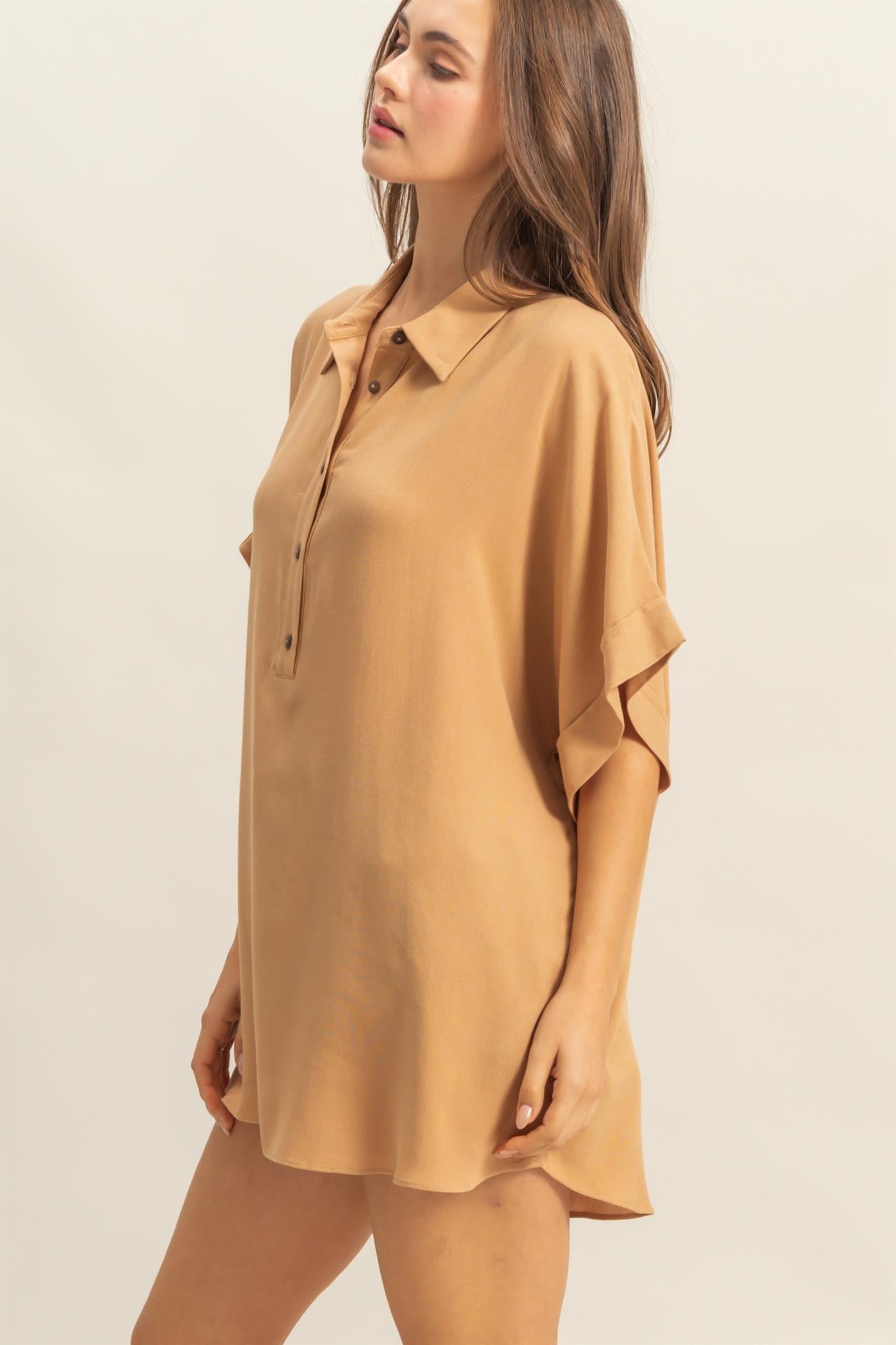 1/2 Button Collared Shirt