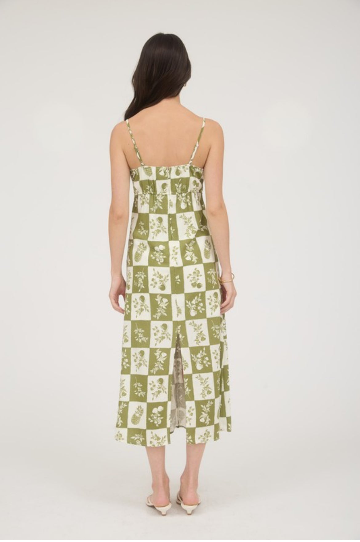 Olive Pineapple Print Dress